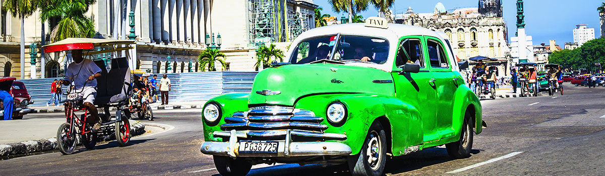 Taksówka na ulicach Havany, Kuba