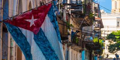 Flaga Kuby na ulicy Hawany